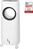 A white and gray tower fan/air cooler with a circular vent on the front, shown on a white background. A small award badge is visible in the top right corner. Produktbild-Vorschau