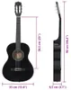 vidaXL 8-tlg. Klassikgitarren-Set für Anfänger Schwarz 3/4 Produktbild-Vorschau 6