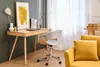 Miliboo - Design-Bürosessel grauer Stoff und helles Holz Produktbild-Vorschau 2