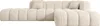 A cream-colored sectional sofa with a textured, ribbed design and two throw pillows. Produktbild-Vorschau