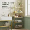 HOMCOM 5-stöckiges Glasregal, Bogenregal für Wohnzimmer, Produktbild-Vorschau 3