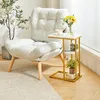 Table d'appoint motif marbre 40x26x61.5 cm blanc or Voir les images du produit 7