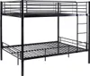 A black metal bunk bed with a ladder, shown against a white background. Anteprima dell’immagine prodotto