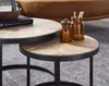 FineBuy Table basse 2 pièces bois massif / métal Table de Voir les images du produit 4