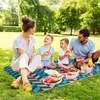 A family is having a picnic in a park on a sunny day. Náhľad obrázku produktu