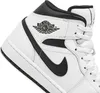 A close-up view of a white and black Nike Air Jordan sneaker. Anteprima dell’immagine prodotto