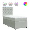vidaXL Boxspringbett mit Matratze Hellgrau 80x200 cm Samt Produktbild-Vorschau 1