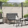 vidaXL Meble ogrodowe z poduszkami czarne 110 x 80 x 71 cm Podgląd zdjęcia produktu 2