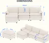 FLEXISPOT 4-Sitzer Sofa Sofabed L-förmiges Ecksofa mit Produktbild-Vorschau 2