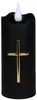 Schwarze LED-Kerze mit Kreuz und Flammeneffekt, Produktbild-Vorschau 3