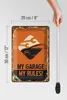 Blechschild Retro 20x30cm Auto my garage my rules Produktbild-Vorschau 6