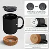 DOWAN 473ml Keramik Schwarze Kaffeetassen Set von 6 Produktbild-Vorschau 5