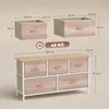 HOMCOM Kommode für Schlafzimmer mit 5 Schubladen, Natur und Produktbild-Vorschau 3