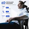 A man sitting in an office chair, with graphics and text highlighting the chair's adjustable armrests. Produktbild-Vorschau