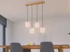 Pendelleuchte mehrflammig mit Stoff & Holzbalken Produktbild-Vorschau 6
