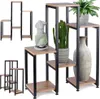 A collage of images showing different plant stands with decorative items and plants. Anteprima dell’immagine prodotto