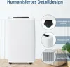 A white dehumidifier is shown with callouts highlighting its features. Náhled obrázku produktu
