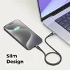 A smartphone is connected to a laptop via a USB-C cable, showing the phone charging. Produktbild-Vorschau