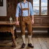 Trachtenlederhose Herren Kniebund Lederhose mit Produktbild-Vorschau 9