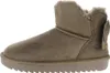 A single beige winter boot with a bow on the back, shown from the side. Produktbild-Vorschau