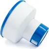 A white and blue pool chemical dispenser floats on a white background. Produktbild-Vorschau