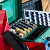 Geldkassette mit einem Euro-Münzzählbrett von HMF mit 25 cm Breite in Blau Productafbeelding-voorbeeld