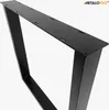 A black metal table leg with mounting holes, shown from a close-up angle against a white background. Podgląd zdjęcia produktu