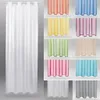 A collage of different colored curtains, with a large white curtain on the left. Produktbild-Vorschau