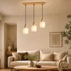 Suspension ZMH avec abat-jour en tissu, 3 lumières, table à Voir les images du produit 7