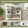 COSTWAY Komoda ze dřeva, předsíňový stolek s odkládací Náhled obrázku produktu 8