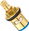 A close-up studio shot of a brass faucet valve cartridge. Produktbild-Vorschau