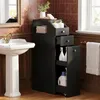 Badezimmer-Nischenschrank schmal, 40x20x80 cm, Schwarz, Produktbild-Vorschau 4
