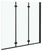 vidaXL Skladací sprchový kút 3 panely ESG 130x138 cm čierny Náhľad obrázku produktu 3