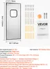 A commercial swing door and its included hardware and instructions are laid out on a white background. Náhled obrázku produktu