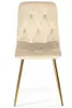 Eleganter Esszimmerstuhl Samt Beige mit goldfarbenen Produktbild-Vorschau 4