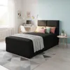 Jugendbett Polsterbett - 80x180 cm - Schwarz - mit Produktbild-Vorschau 2