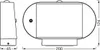 Technical drawing of a wall light with dimensions. Anteprima dell’immagine prodotto