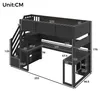 Gaming-Hochbett 90x200 cm mit Schreibtisch, Stauraumtreppe, Produktbild-Vorschau 5