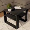 Couchtisch Schwarz 55x55 Cm Loft Retro Wohnzimmertisch Produktbild-Vorschau 3