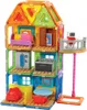 A colorful magnetic building toy house with furniture and a robot. Produktbild-Vorschau