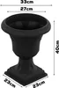 Pot rond Ø 27 H 40 cm graphite élancé sur pied  motif 3D Voir les images du produit 2