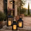 3er Gartenlaternen Laternen Metall Windlicht Schwarz H24/33/41cm Produktbild-Vorschau