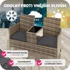 Ratanová zahradní lavice se stolem - přírodní/tmavě šedá Náhled obrázku produktu 8