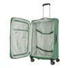 An open green suitcase on a white background. Produktbild-Vorschau