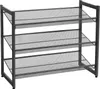 Schwarzes Schuhregal aus Metall, 3 Ebenen Produktbild-Vorschau 1