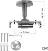 Edelstahl Look Gardinenstange Ø 20mm Deckenträger 2-läufig Produktbild-Vorschau 2