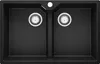 PRIMAGRAN Spülbecken Schwarz 78x50cm, Granitspüle 2 Becken Produktbild-Vorschau 1