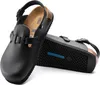 A pair of black Birkenstock clogs shown from a slightly elevated angle against a white background. Produktbild-Vorschau