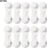 A set of 10 white child safety locks arranged in two rows on a white background. Voir les images du produit