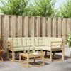 vidaXL Outdoor-Sofagarnitur mit Kissen 5 pcs Weiß und Creme Produktbild-Vorschau 2